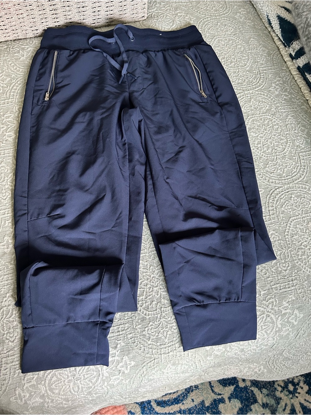 Navy Jogger Pants with Zip Pockets